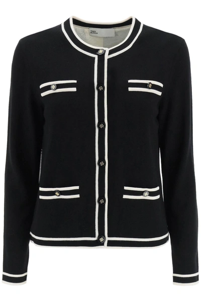 Tory Burch Kendra Cardigan In Dark Blue