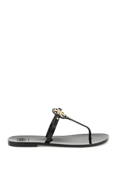 Tory Burch Mini Miller Flat Jelly Thong Sandals In Black