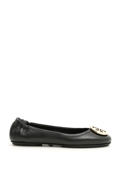 Tory Burch Minnie Travel Ballerina Shoes In Black