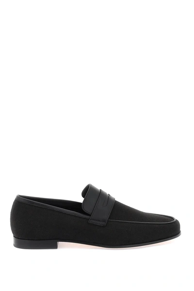 Totême Toteme Canvas Penny Loafers In Black