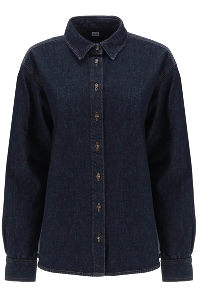 Totême Signature Organic-cotton Denim Shirt In Blue