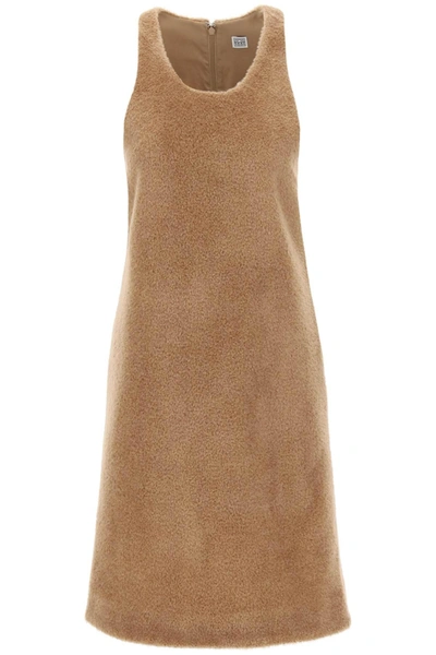 Totême Toteme Wool Teddy Mini Dress In Beige