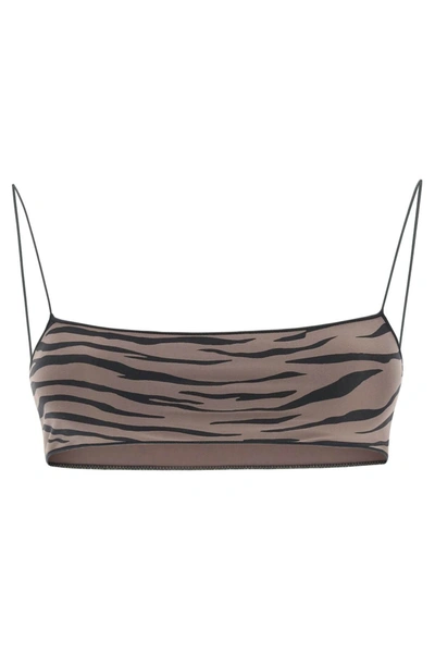 Tropic Of C The C Zebra-printed Bikini Top In Brown