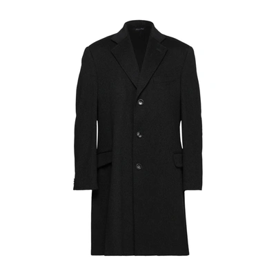 Trussardi Wool Coat In Black