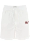 Valentino Popeline Logo Bermuda Shorts In White