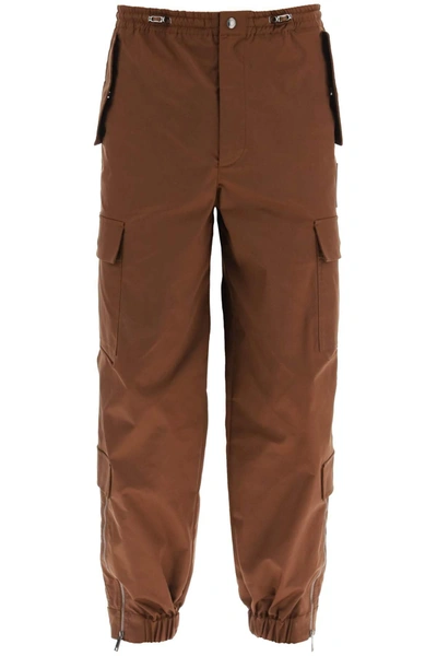 Valentino Cargo Pants With Zippered Ankle In Brown