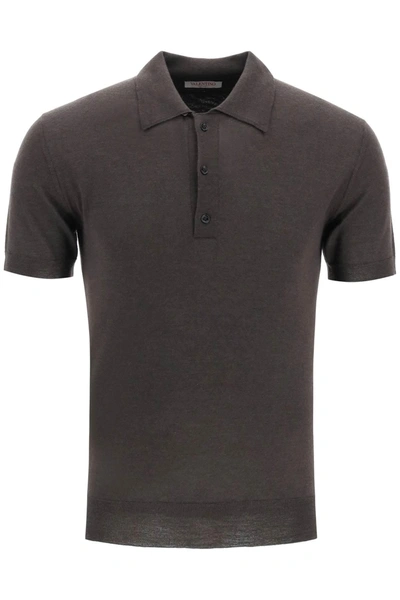 VALENTINO VALENTINO CASHMERE AND SILK KNIT POLO SHIRT