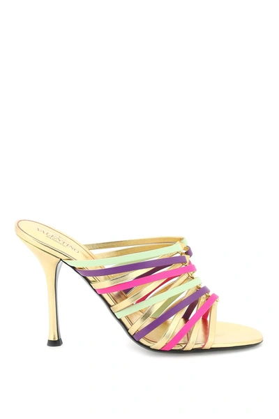 Valentino Garavani Strappy 100mm Stiletto Mules In Multicolor