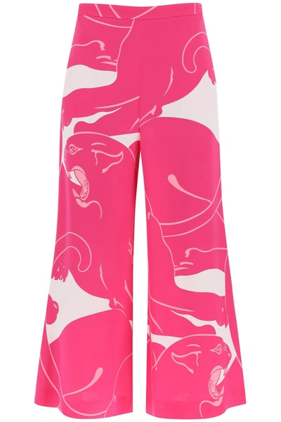 VALENTINO VALENTINO GARAVANI CADY PANTHER CROPPED PANTS