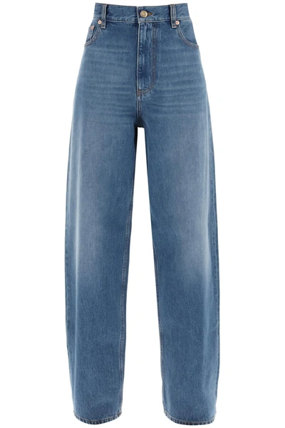 Valentino Loose Jeans With Straight Cut In Pink