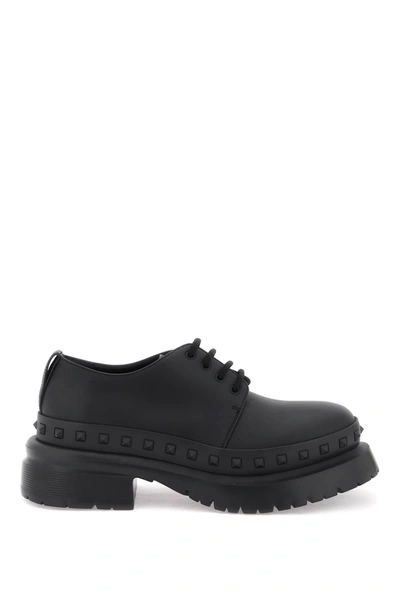 VALENTINO GARAVANI VALENTINO GARAVANI ROCKSTUD M WAY LEATHER DERBY SHOES