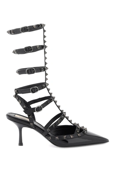 Valentino Garavani Women's Patent Rockstud Pumps With Matching Straps And Studs In Black