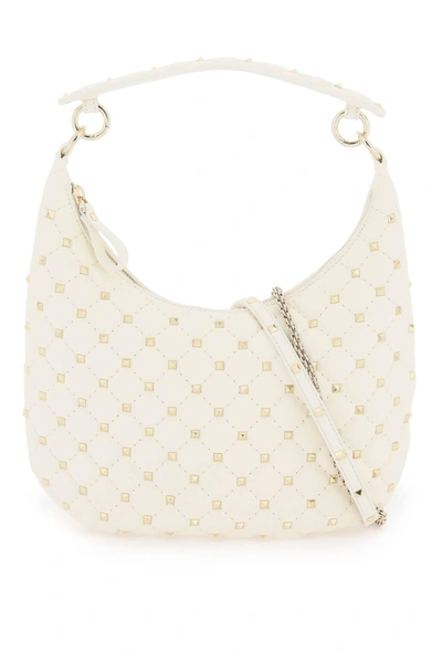 VALENTINO GARAVANI VALENTINO GARAVANI SMALL LEATHER 'ROCKSTUD SPIKE' HOBO BAG