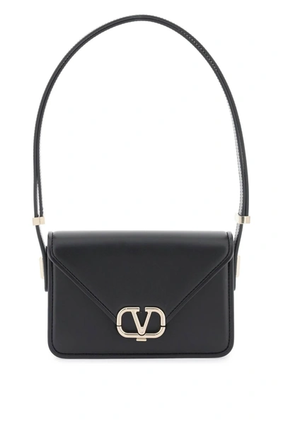 Valentino Garavani Small Shoulder Letter Bag In Black