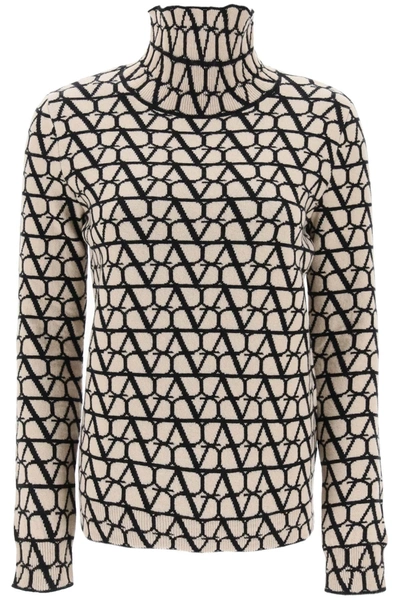 Valentino Toile Iconographe Wool Jumper In Beige