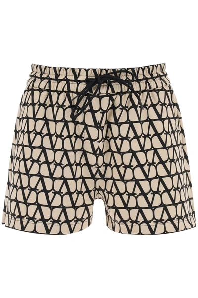 Valentino Toile Iconographe Jersey Shorts In Multi-colored