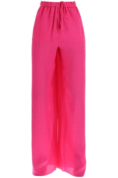 Valentino Toile Iconographe Drawstring Trousers In Fuchsia