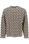 Valentino Toile Iconographe Knitted Jumper In Nude & Neutrals