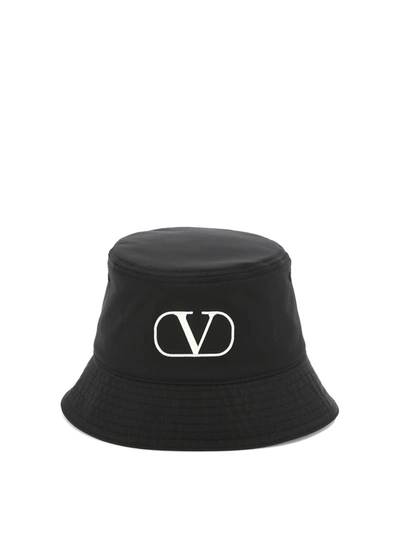 Valentino Garavani V Logo Bucket Hat In Black