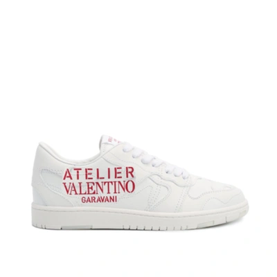 Valentino Garavani Garavani Leather Logo Sneakers In White