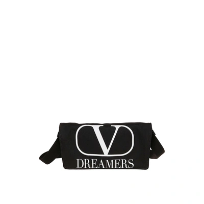 Valentino Garavani Nylon Logo Bag In Black
