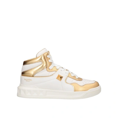 Valentino Garavani Garavani One Stud Leather Sneakers In Neutrals