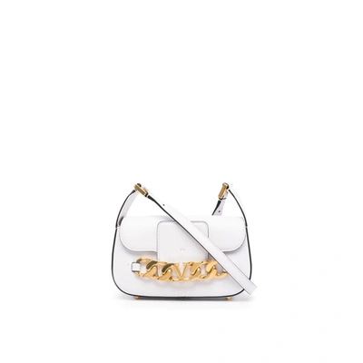 Valentino Garavani Garavani Vlogo Chain Small White Leather Shoulder Bag