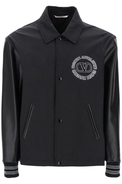 VALENTINO VALENTINO GARAVANI VARSITY JACKET WITH LEATHER SLEEVES