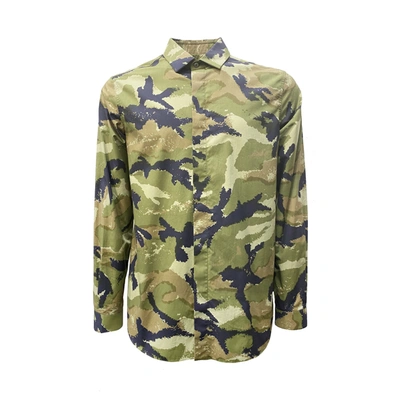 Valentino Camouflage Army Shirt In Green