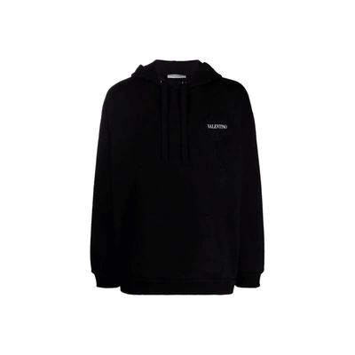 Valentino Cotton Logo Sweatshirt In Black