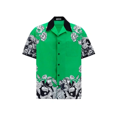 Valentino Floral Printed Shirt In Green
