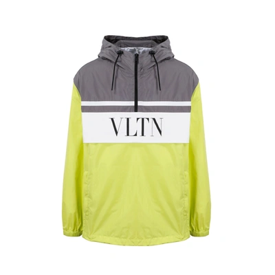 Valentino Nylon Logo Jacket In Gray