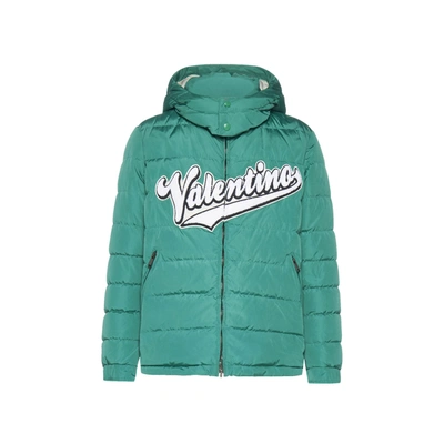 Valentino Padded Logo Jacket In Blue
