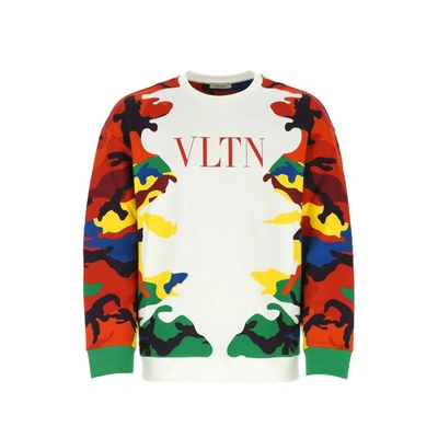 Valentino Printed Logo Sweartshirt In White