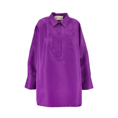 Valentino Silk Dress In Purple