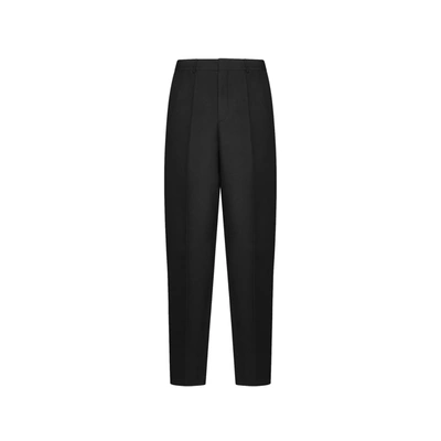 Valentino Garavani Man Pants Black Size 38 Virgin Wool, Silk, Polyamide, Cotton In Nero