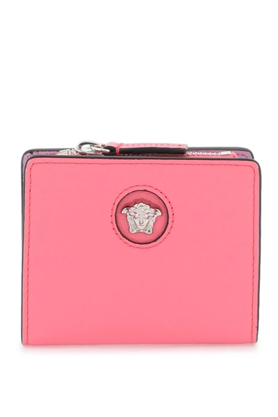 Versace 'la Medusa' Bifold Wallet In Flamingo Palladium (fuchsia)