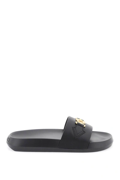 Versace Flat Shoes In Black  Gold (black)