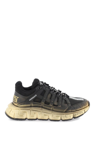 Versace Trigreca Low-top Sneakers In Black