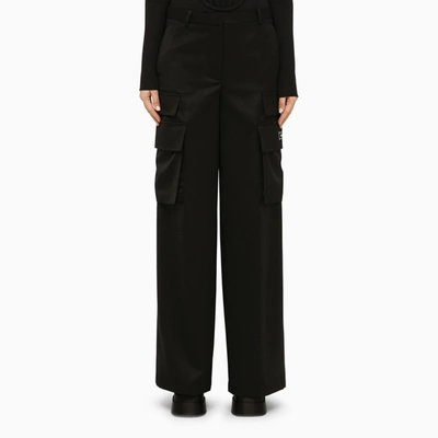 Versace Cargo Pants In Wool In Black