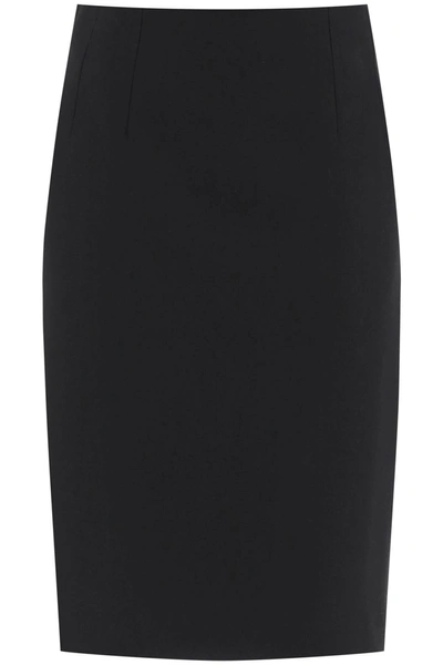 Versace Grain De Poudre Pencil Skirt In Black