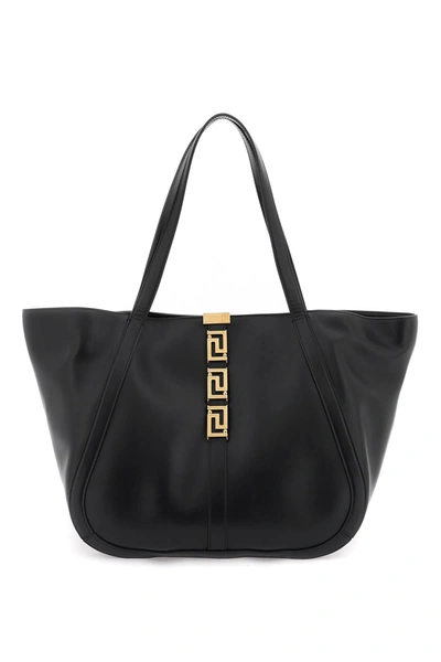 Versace Greca Goddess Tote Bag In Black