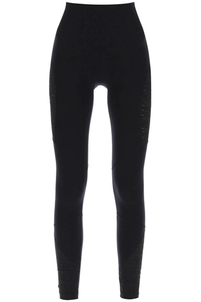 Versace Sports Leggings With Lettering In Black