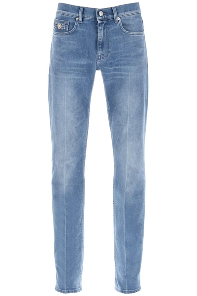 Versace Man Denim Jeans In Light Blue