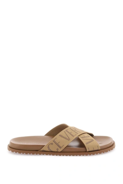 Versace Brown Leather-blend Slipper