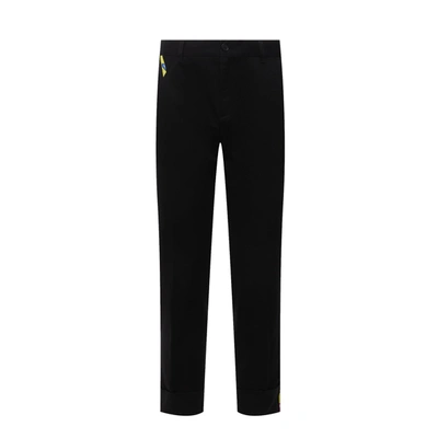 VERSACE VERSACE VERSACE COTTON GABARDINE TROUSERS