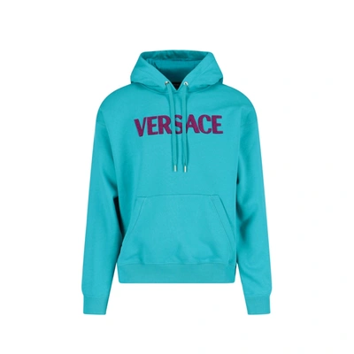 Versace Cotton Logo Sweatshirt In Green