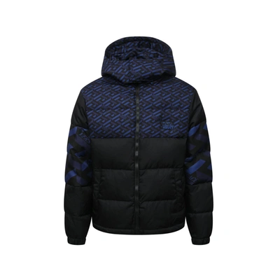 Versace Logo Padded Jacket In Black