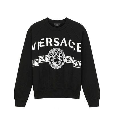 Versace Logo Sweartshirt In Black