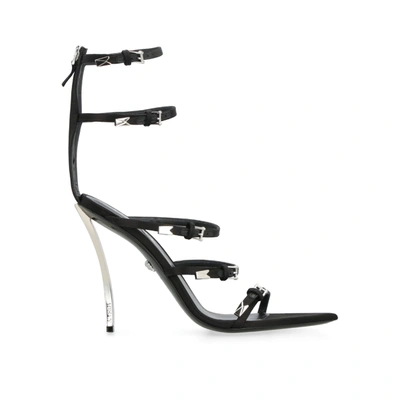 Versace Pin-points Sandals In Black